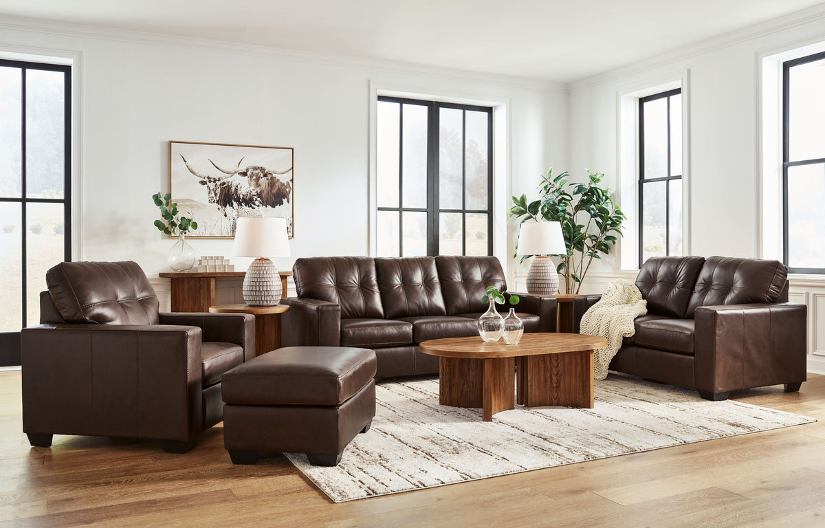 Santorine - Living Room Set Dark Brown 4 Pc. Sofa, Loveseat, Chair, Ottoman by Signature Design by Ashley® | Bel Furniture