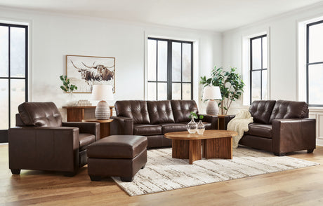 Santorine - Living Room Set Dark Brown 4 Pc. Sofa, Loveseat, Chair, Ottoman by Signature Design by Ashley® | Bel Furniture