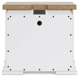 Ashbryn - White / Natural - Three Drawer Night Stand by Benchcraft® | Bel Furniture