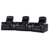 Cyrus - Upholstered Home Theater Seating Black 5 Pc. 3 Seats, 2 Cup Holders by CoasterEssence | Bel Furniture