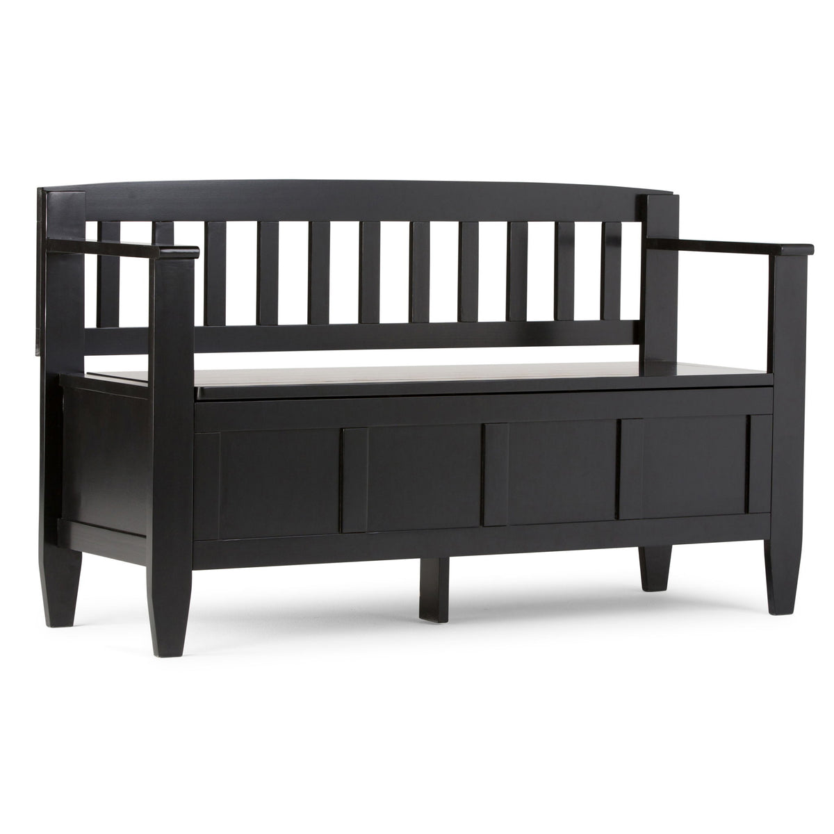 Brooklyn - Handcrafted Entryway Storage Bench Black by Simpli-Home | Bel Furniture