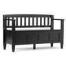 Brooklyn - Handcrafted Entryway Storage Bench Black by Simpli-Home | Bel Furniture