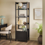Transitional Narrow Bookshelf With Drawer On Bottom by Walker Edison | Bel Furniture