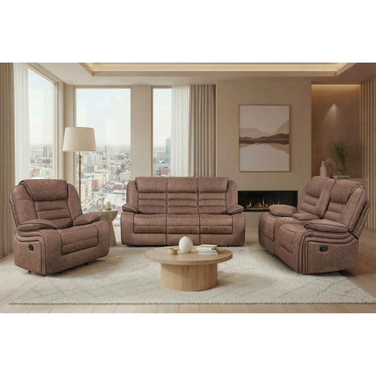 Lucius - Glider Recliner With Manual Recline - Brown