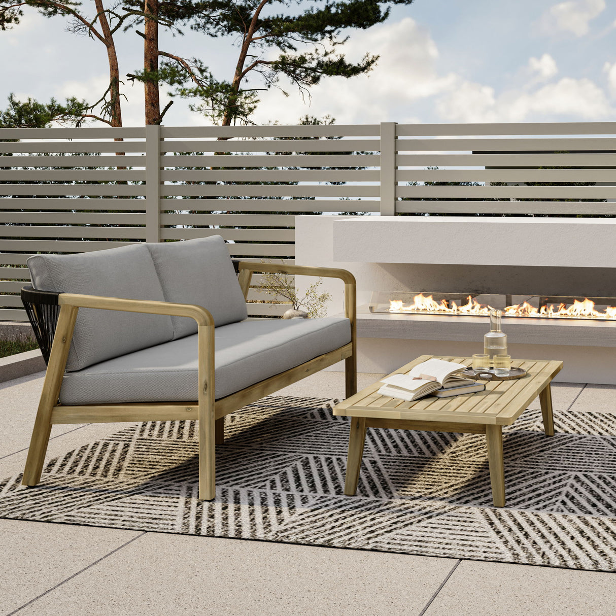 Palmetto - Outdoor Coffee Table - Light Teak by Simpli-Home | Bel Furniture