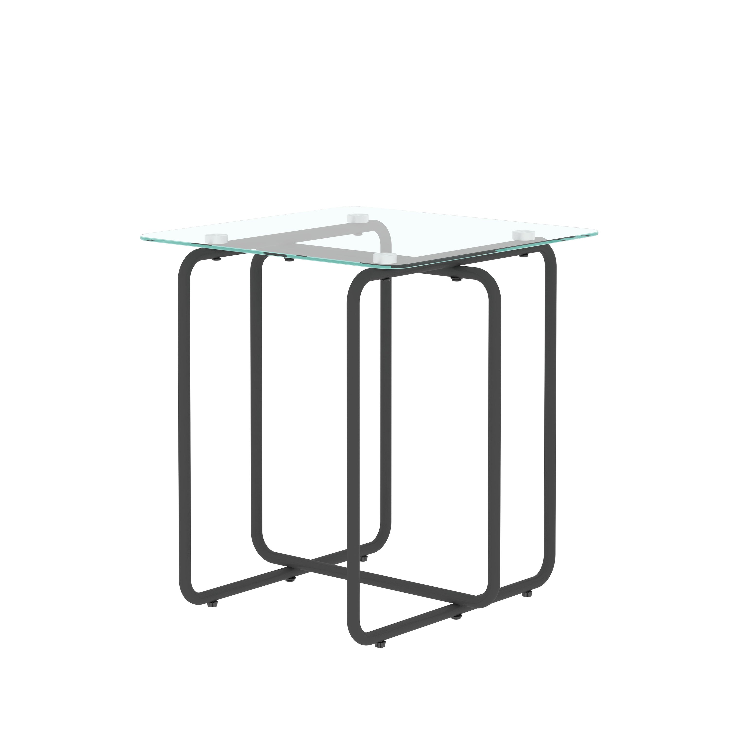 Modern Tempered Glass Coffee Table End Table Side Table For Living Room, Bedroom