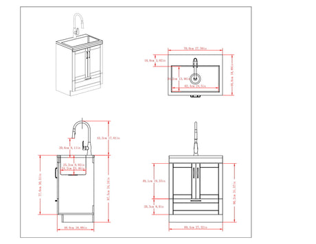 Reed - Deluxe Laundry Cabinet With Pull-Out Faucet And Stainless Steel Sink - view 17