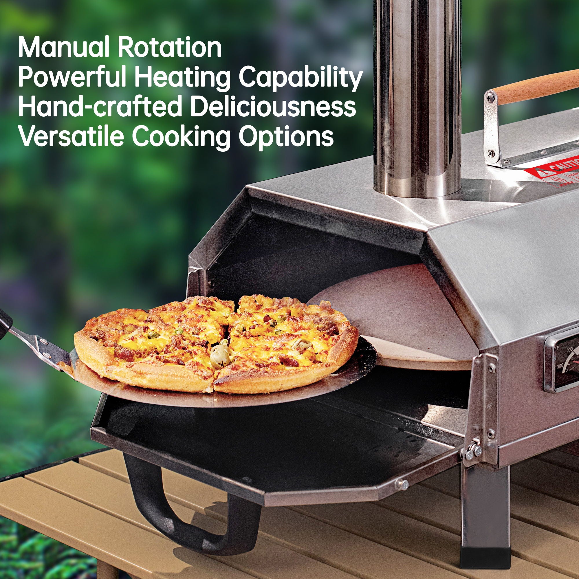 Semi-Automatic 12 Outdoor Pizza Oven Portable Wood Fired Pizza Oven Outdoor Cooking Pizza Maker Portable Pizza Oven For Authentic Stone Baked Pizzas