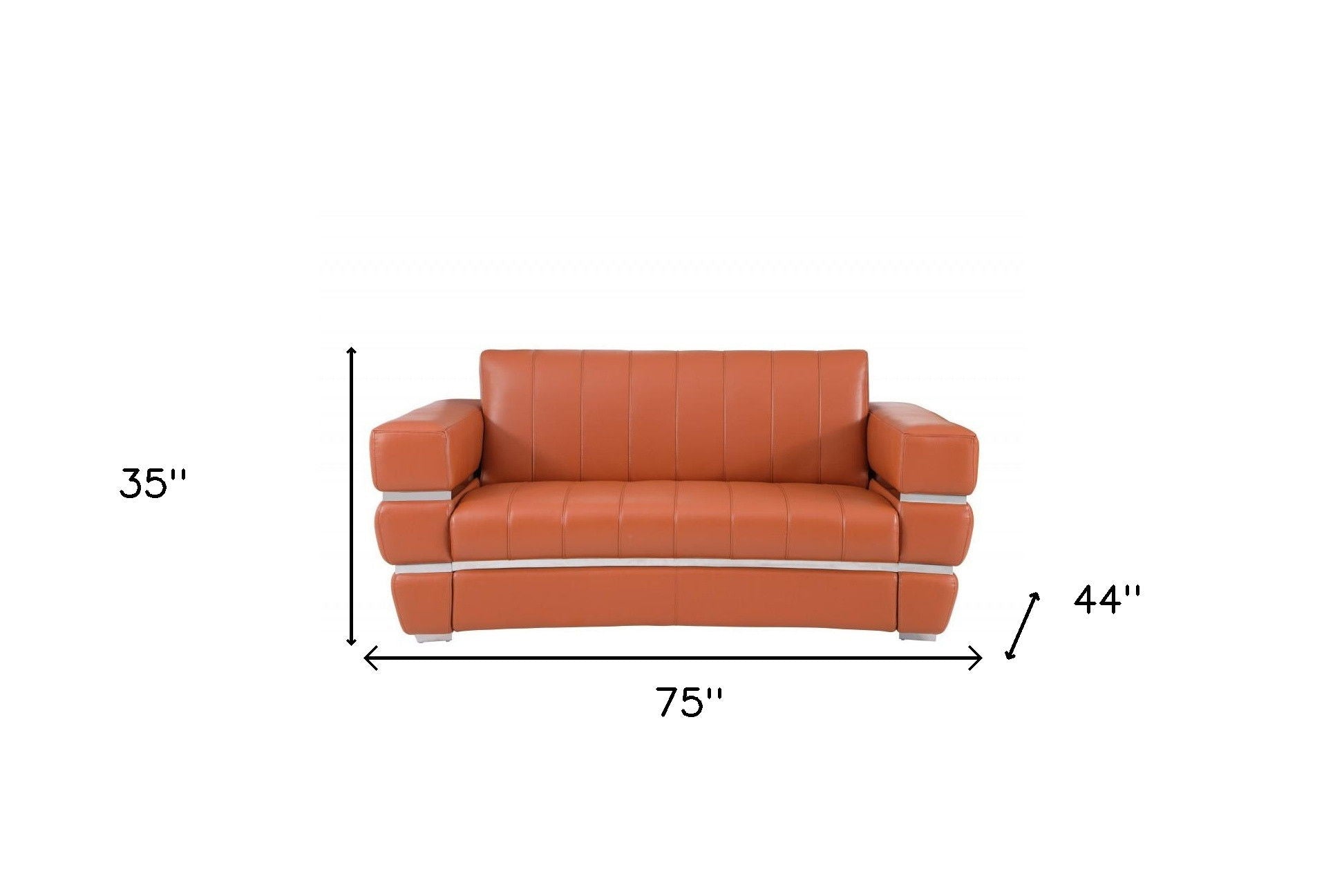 Italian Leather Loveseat - Camel