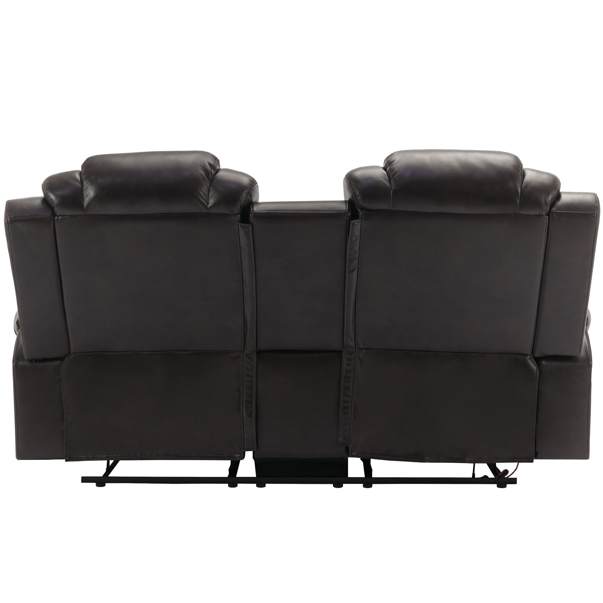 Home Theater Seating Manual Recliner Loveseat With Hide-Away Storage, Cup Holders And Led Light Strip For Living Room