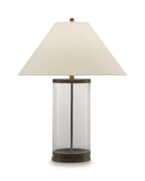 Junrow - Glass Table Lamp - Clear / Brown