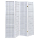 Roberto - 4-Panel Room Divider Folding Shoji Screen White by CoasterEveryday | Bel Furniture