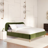 Roman - Curved Headboard Upholstered Platform Bed by Jennifer Taylor Home | Bel Furniture
