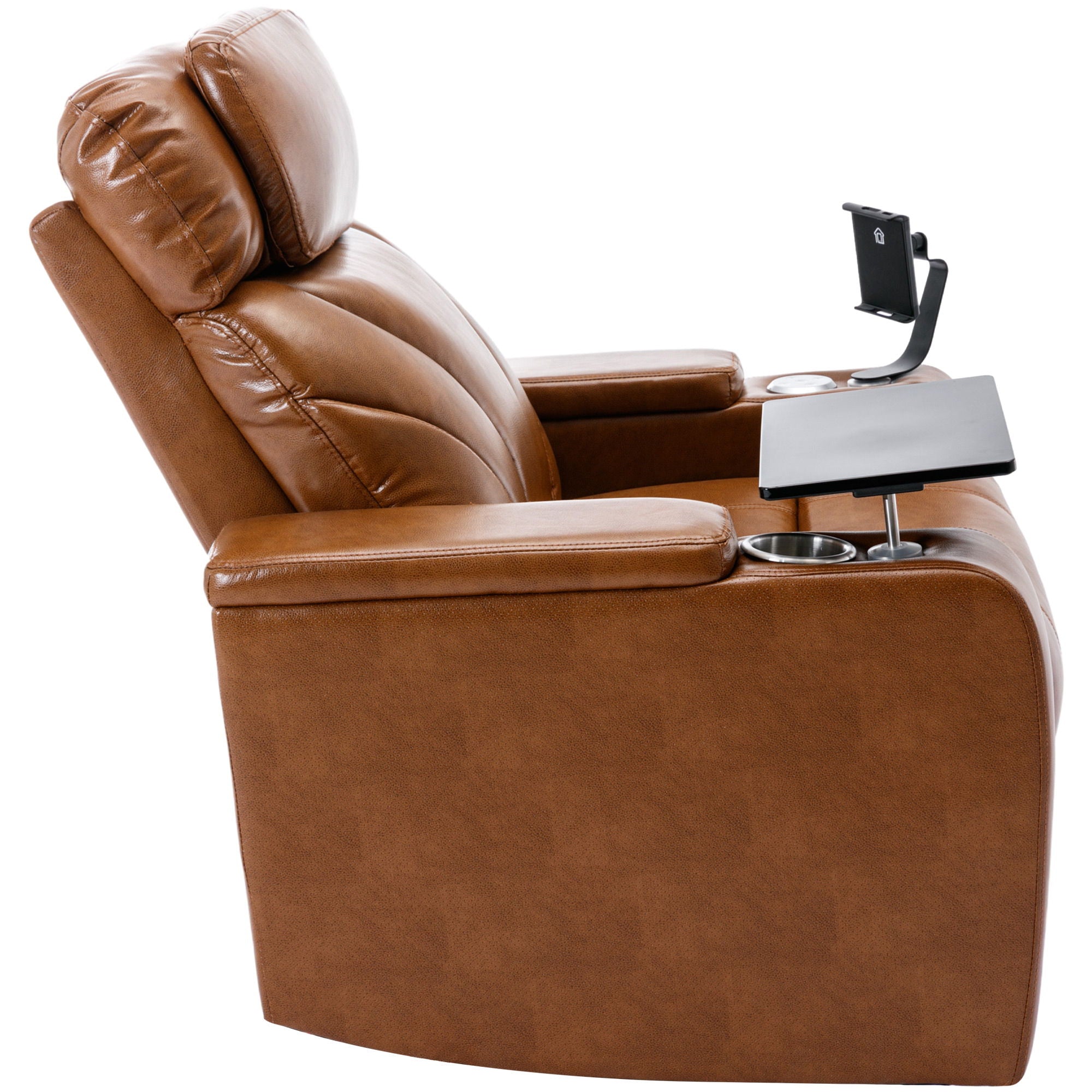 Power Motion Recliner With USB Charging Port And Hidden Arm Storage, Home Theater Seating With Convenient Cup Holder Design, And Stereo