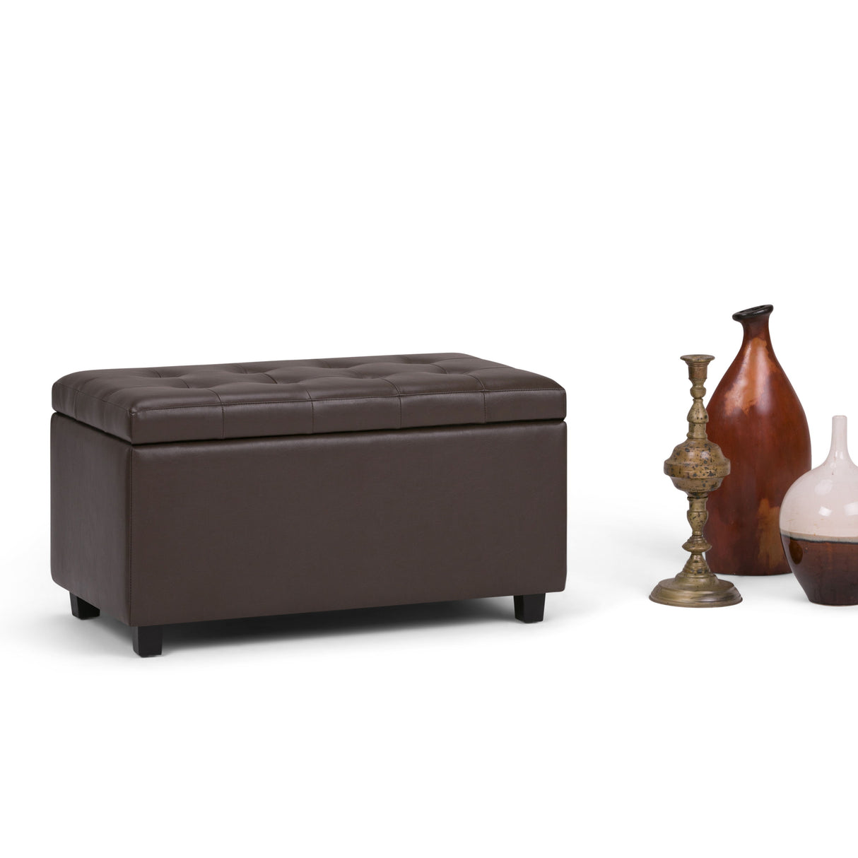 Cosmopolitan - Storage Ottoman - Chocolate Brown by Simpli-Home | Bel Furniture