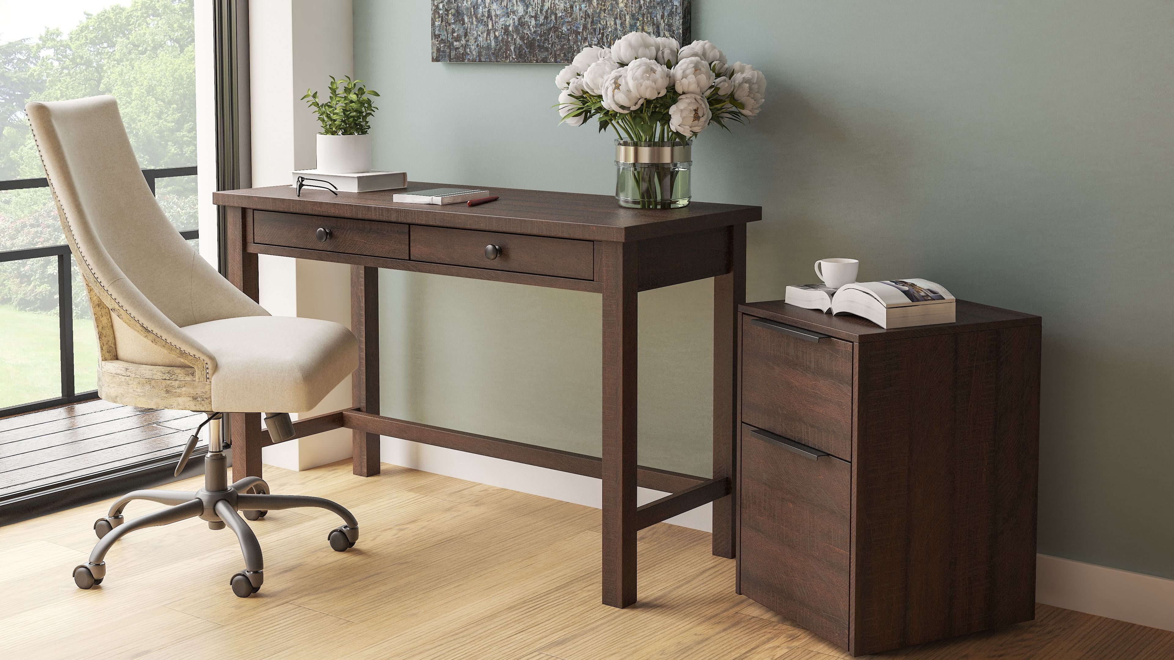 Camiburg - Warm Brown - Home Office Desk - Standalone