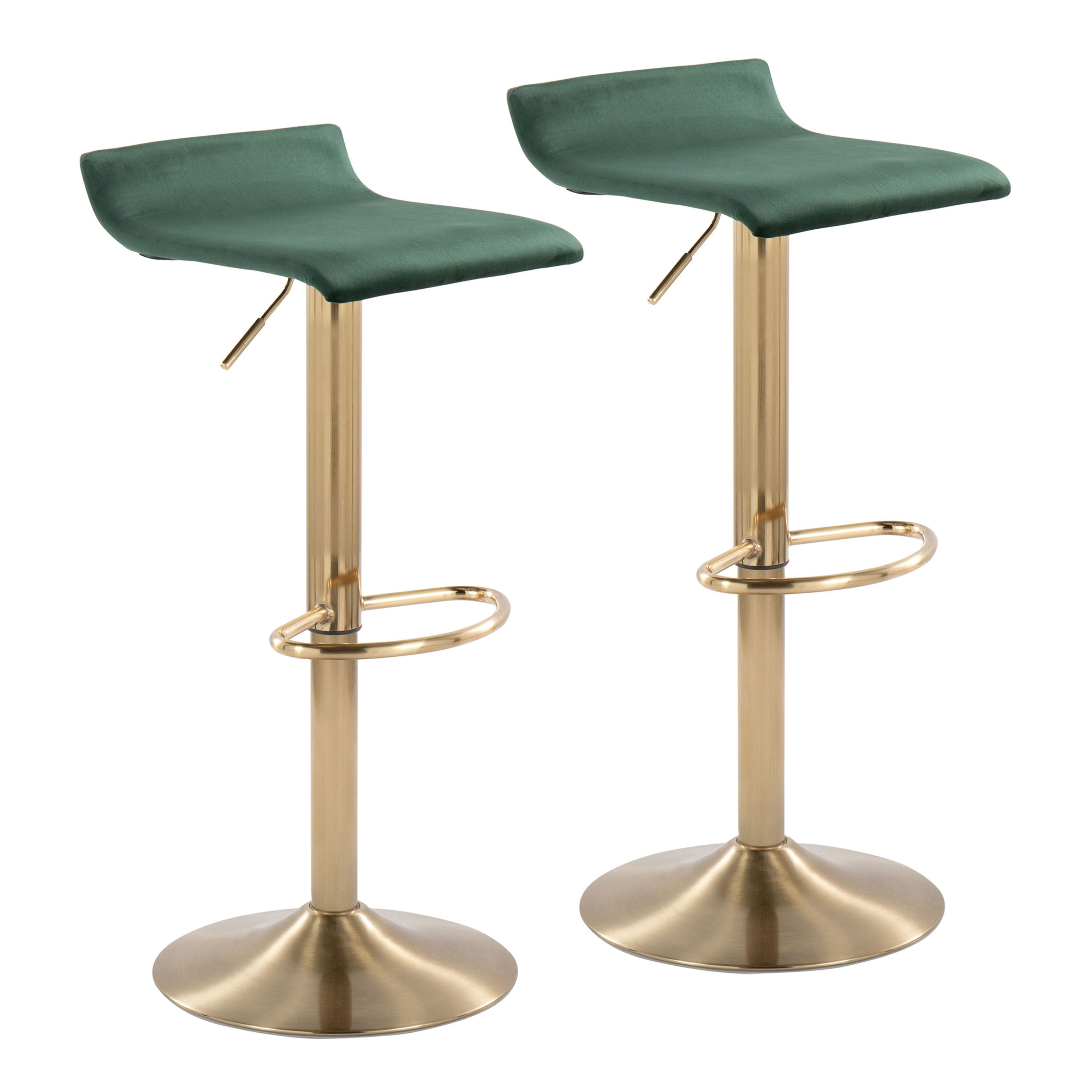 Ale - Contemporary Adjustable Height Barstool With Swivel With Oval Footrest (Set of 2)