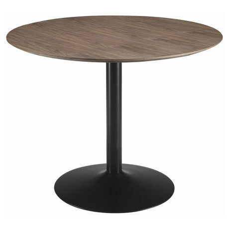 Cora - Round Wood Top Dining Table - Brown Walnut by CoasterEssence | Bel Furniture