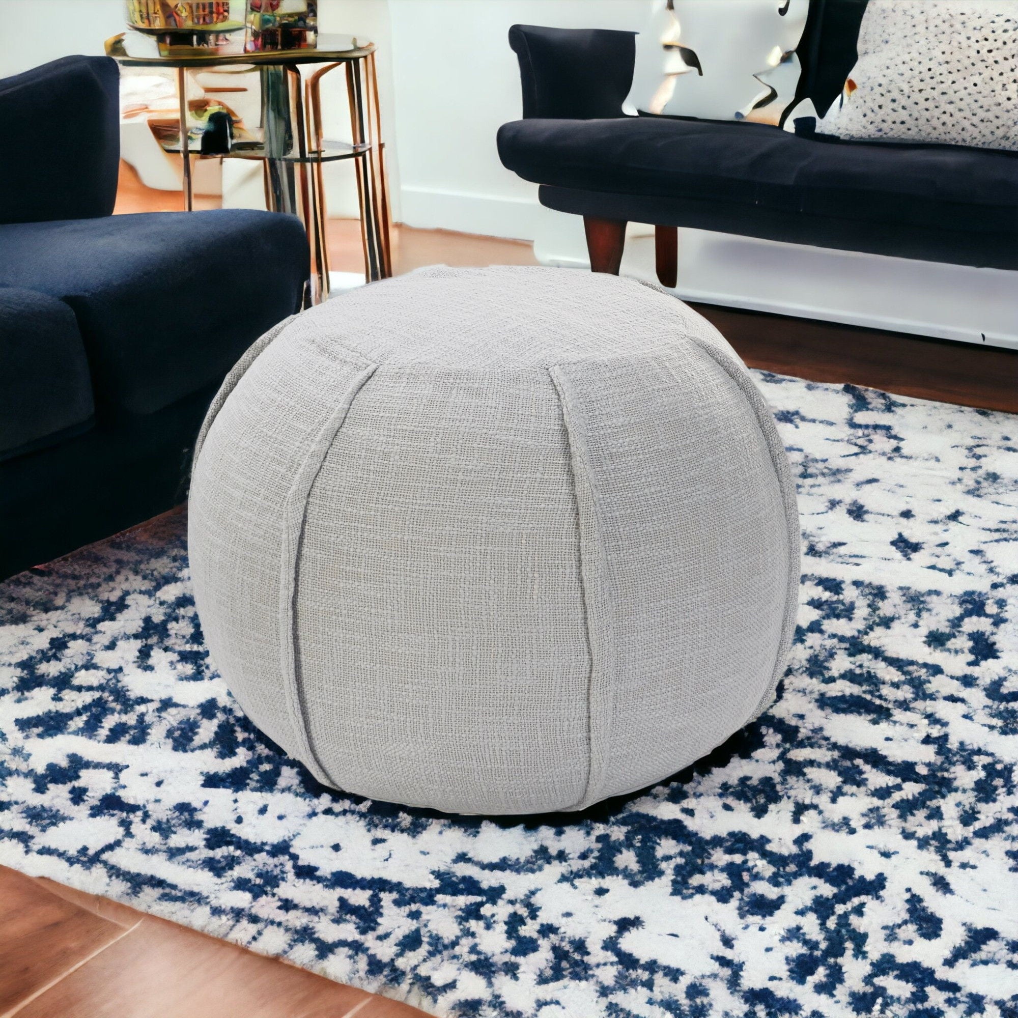 Ottoman Cotton Round - Gray