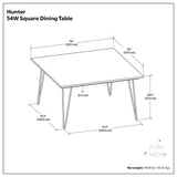 Hunter - Square Tabletop Dining Table