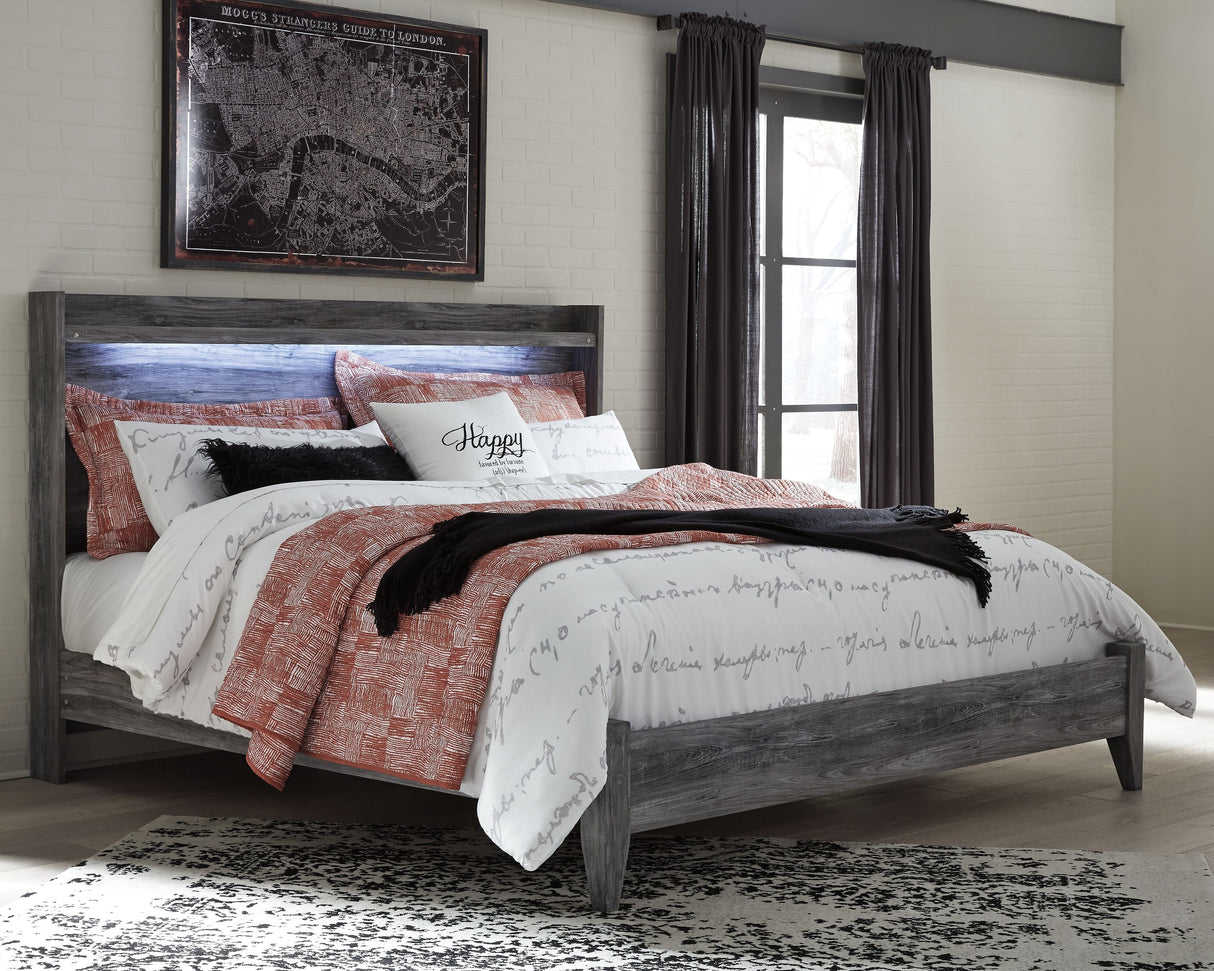 Baystorm - LED Panel Bed Gray King None by Signature Design by Ashley® | Bel Furniture