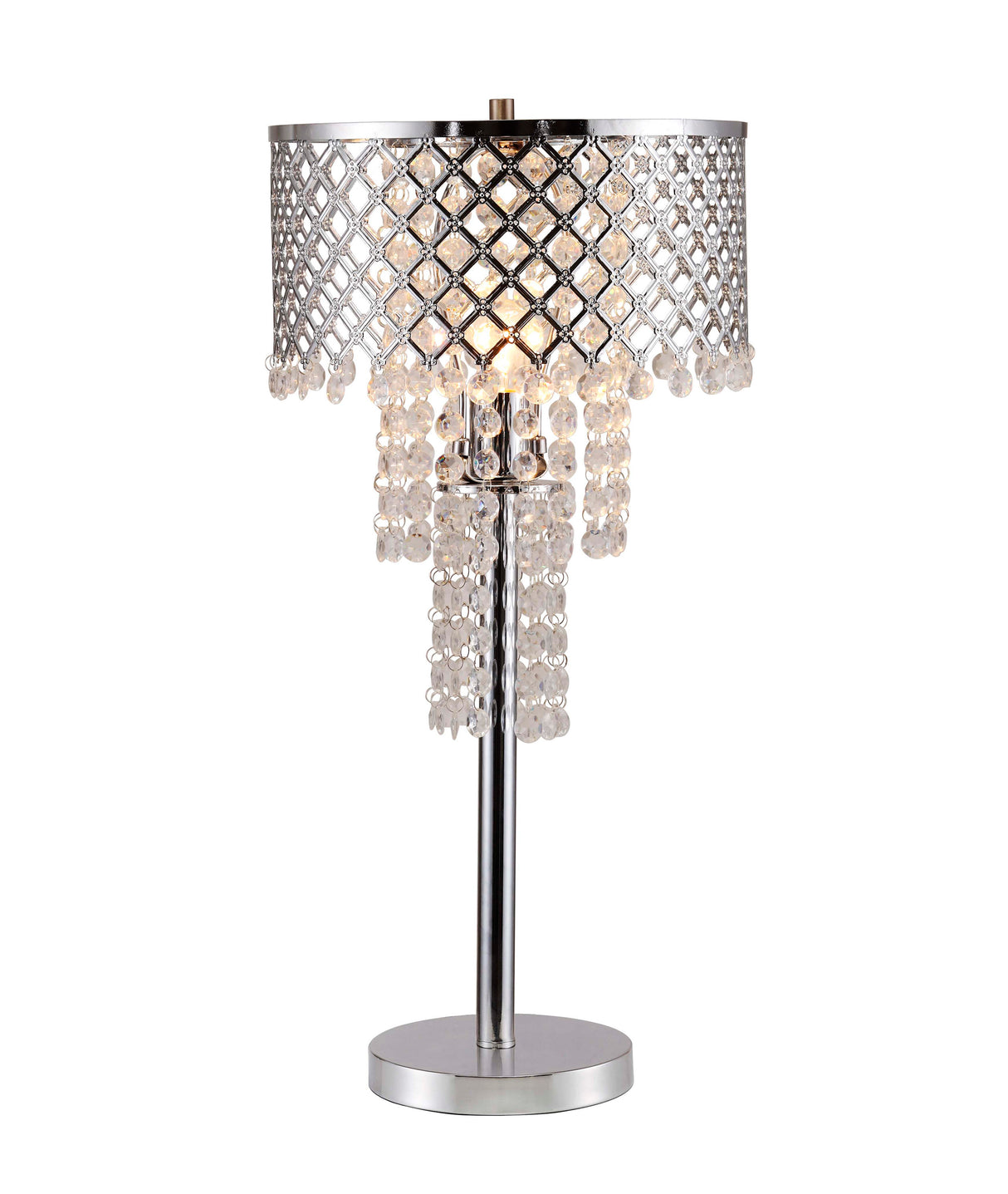 Crystal On Mesh - Table Lamp - Chrome