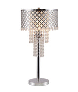Crystal On Mesh - Table Lamp - Chrome