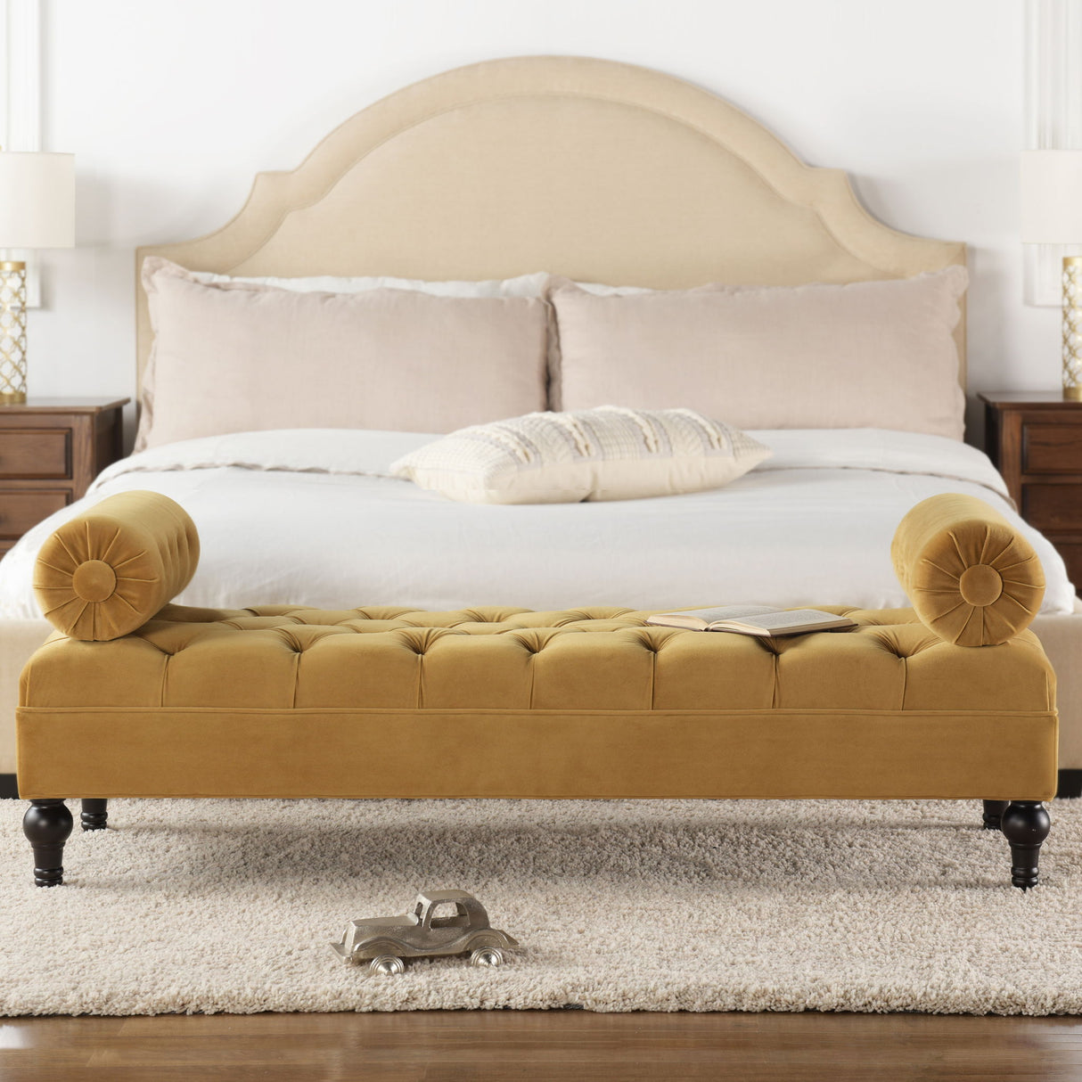 Lewis Bolster - Arm Entryway Bench by Jennifer Taylor Home | Bel Furniture