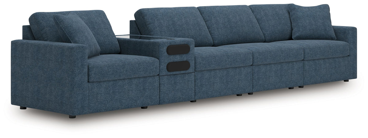 Modmax - Ink - Sectional Blue 5 Pc. Sectional With Audio Console by Signature Design by Ashley® | Bel Furniture