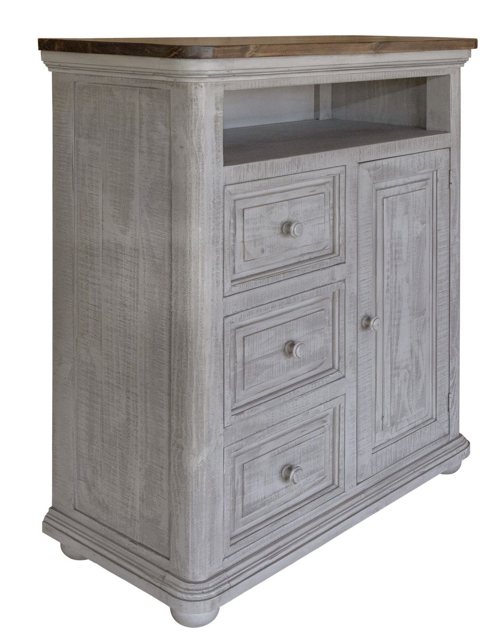 Solid Wood Three Drawer Chest - Gray