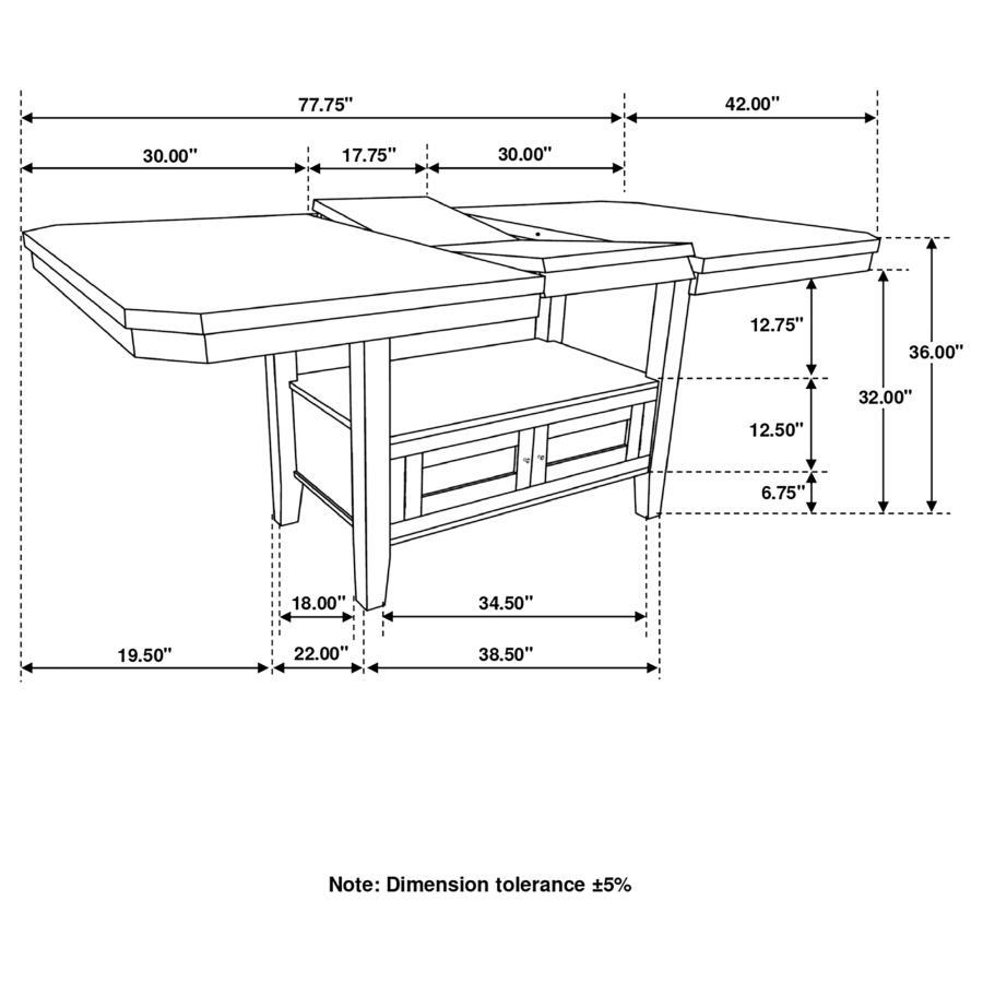 Prentiss - Extension Counter Dining Table - Cappuccino