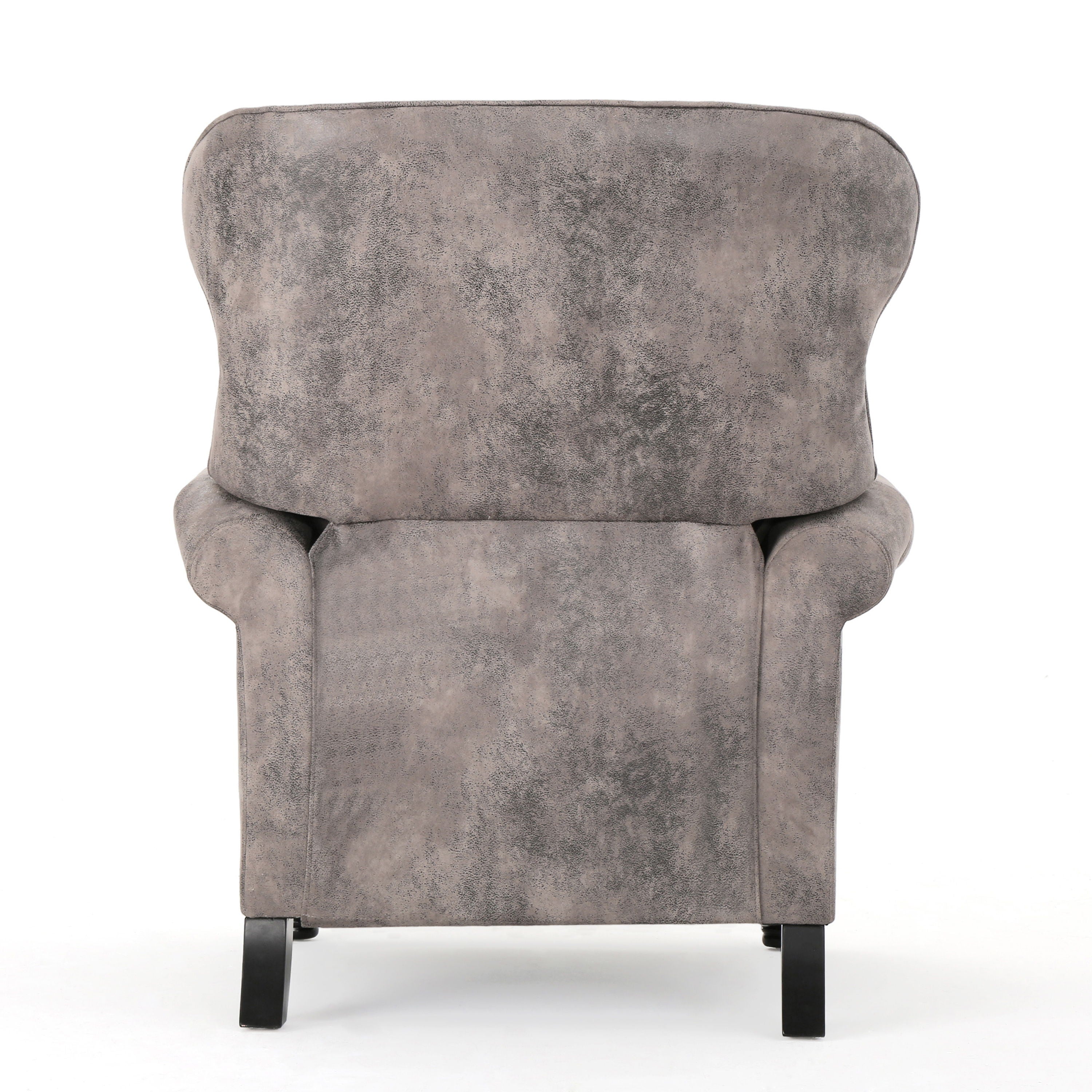 Accented Push Back Recliner Chair With Rolled Arms, Enjoy Cocooning Comfort