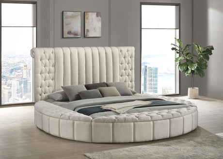Sonya - Upholstered Round Storage Bed Beige by Coaster Fine Furniture | Bel Furniture