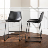 Industrial Counter Stools (Set of 2) by Walker Edison | Bel Furniture