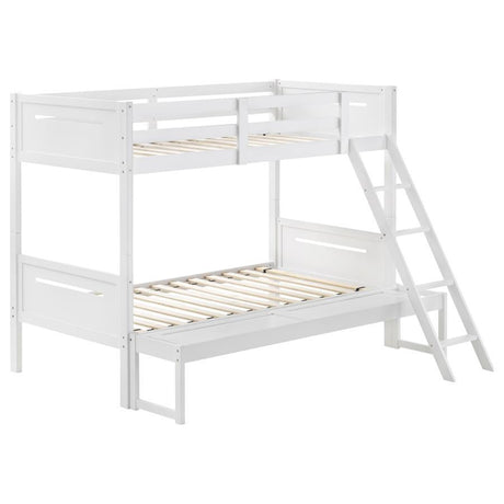 Littleton - Bunk Bed White Twin over Full by CoasterEveryday | Bel Furniture