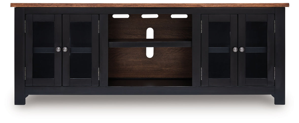 Wildenauer - Brown / Black - XL TV Stand With Fireplace Option by Signature Design by Ashley® | Bel Furniture