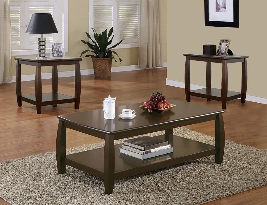 Dixon - 1-Shelf Rectangular Wood Coffee Table Espresso - Cappuccino