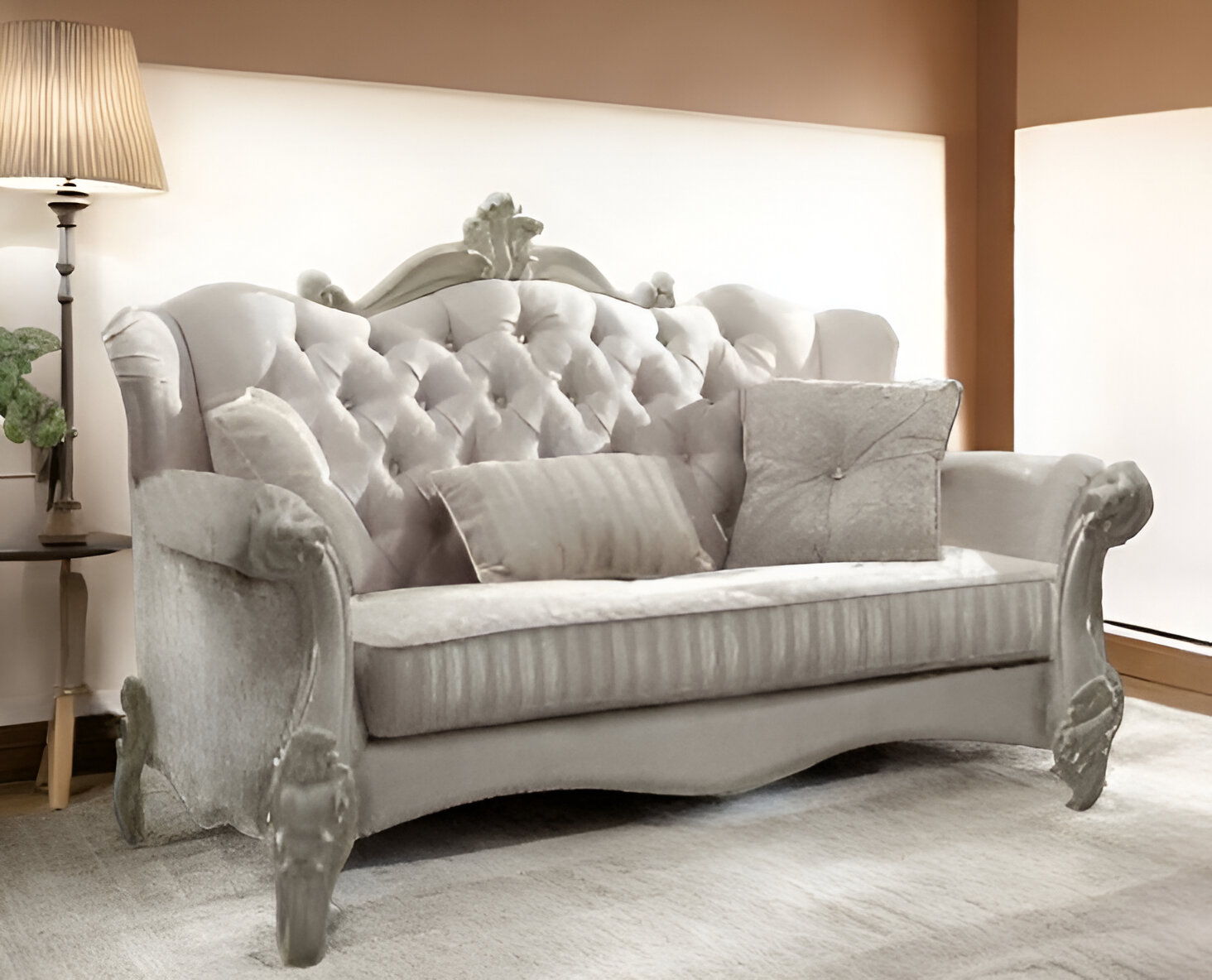 Chesterfield Loveseat Pillows - Ivory / Toss