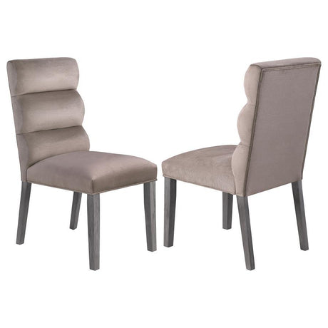 Carla - Upholstered Dining Side Chair (Set of 2) Gray by Coaster Fine Furniture | Bel Furniture