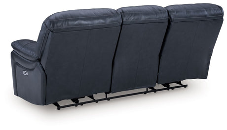 Leesworth - 3 Pc. - Power Reclining Sofa, Power Reclining Loveseat, Power Rocker Recliner - Ocean - view 6