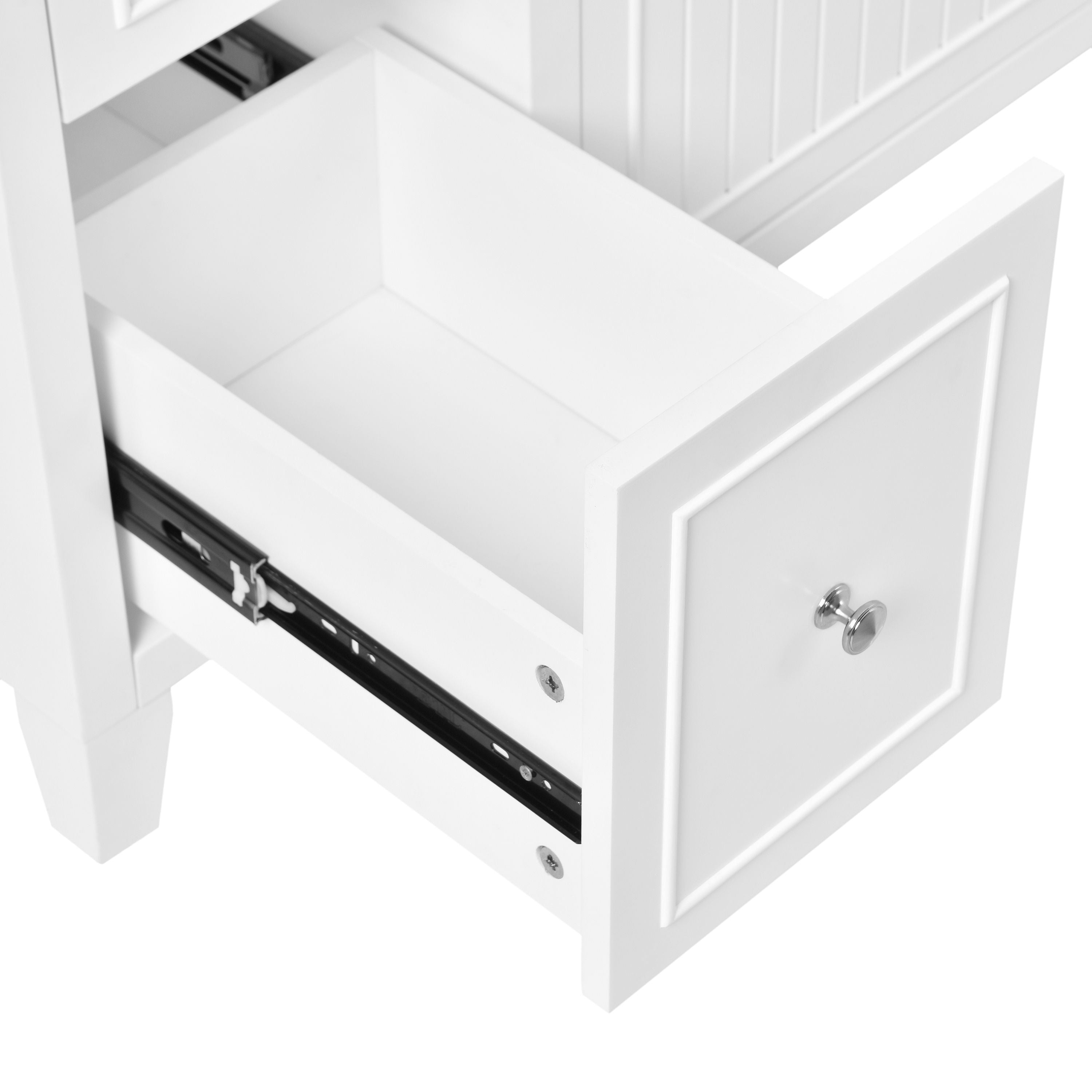 Bathroom Vanity Cabinet With Ceramic Basin, Double-Layer Drawer, Deep Drawer And Adjustable Shelf