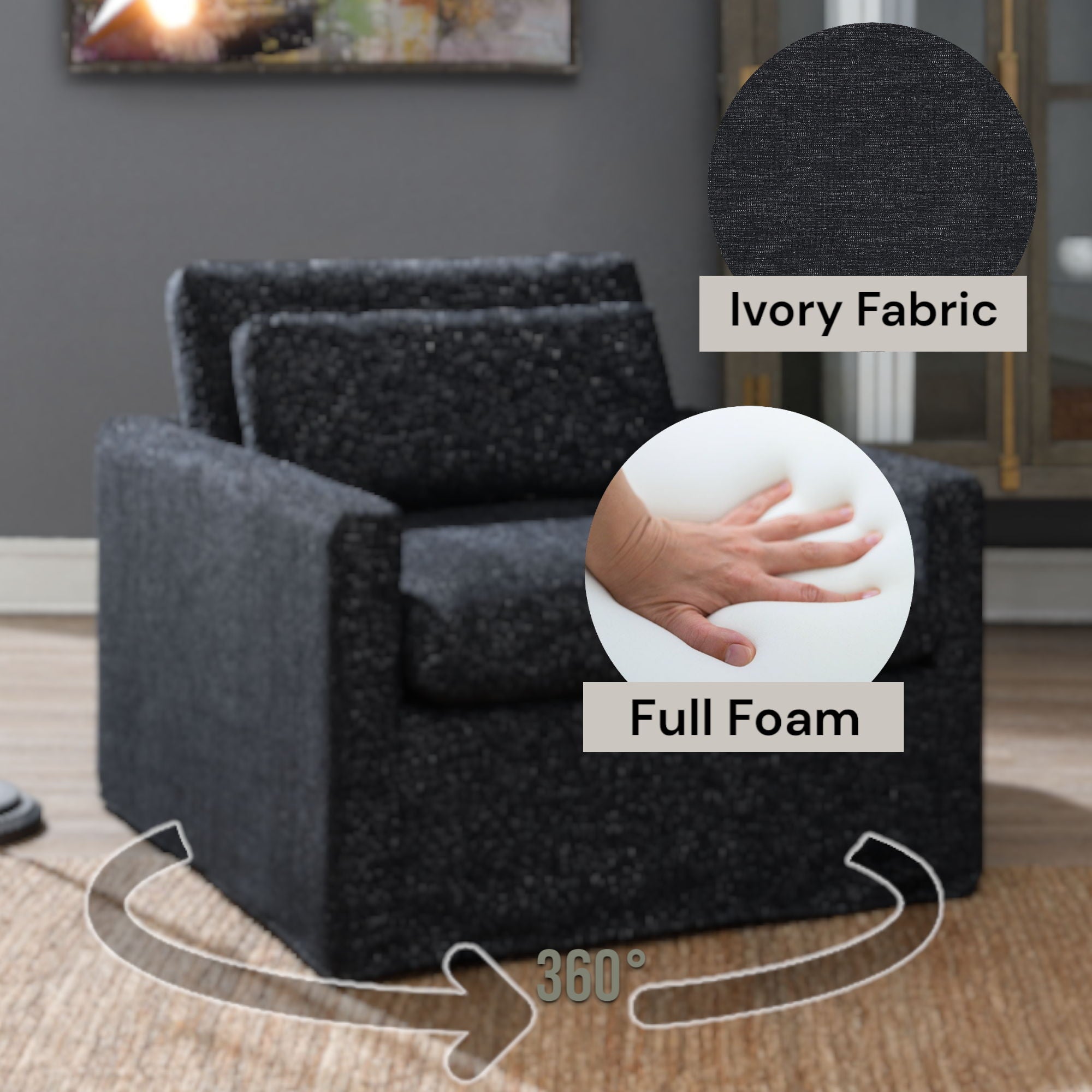 Naveen - Swivel Chair With 1 Toss Pillow