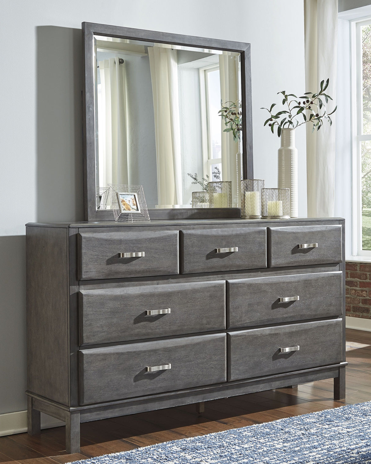 Caitbrook - Dresser Gray Dresser & Mirror by Signature Design by Ashley® | Bel Furniture