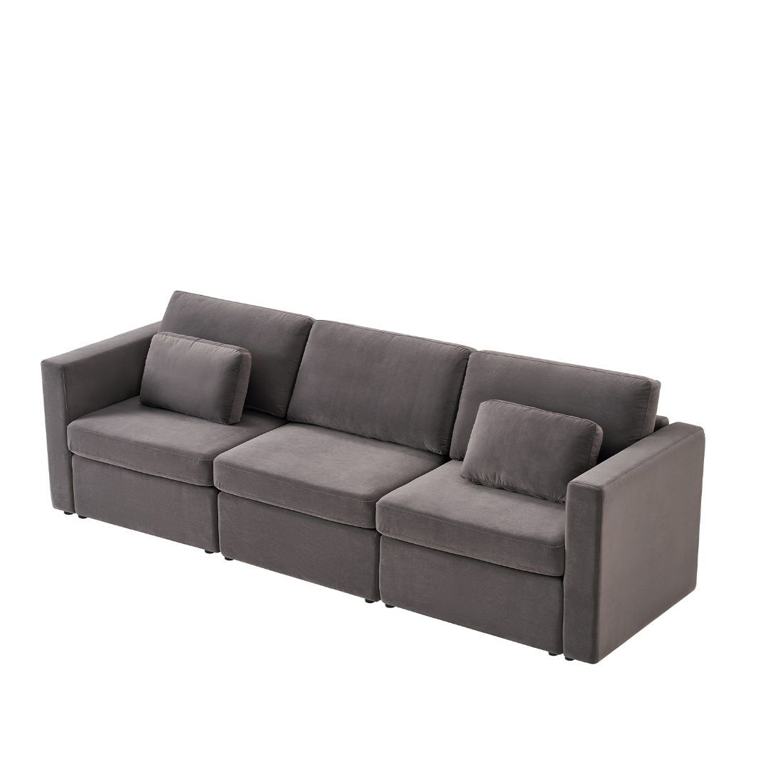 3 Seats Modern U-Shape Sectional Sofa, Oversized Upholstery Chaise Couch With Storage Ottomans For Living Room / Loft / Apartment / Office