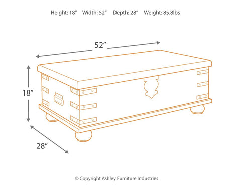 Carynhurst - White Wash Gray - Lift Top Cocktail Table by Signature Design by Ashley® | Bel Furniture