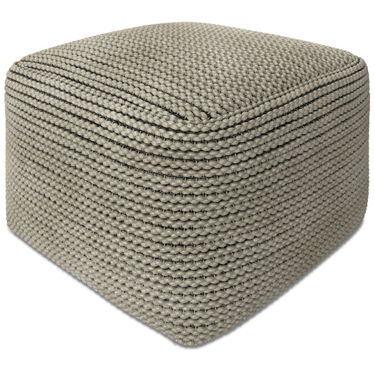 Eastmont - Outdoor / Indoor Pouf - Cream by Simpli-Home | Bel Furniture