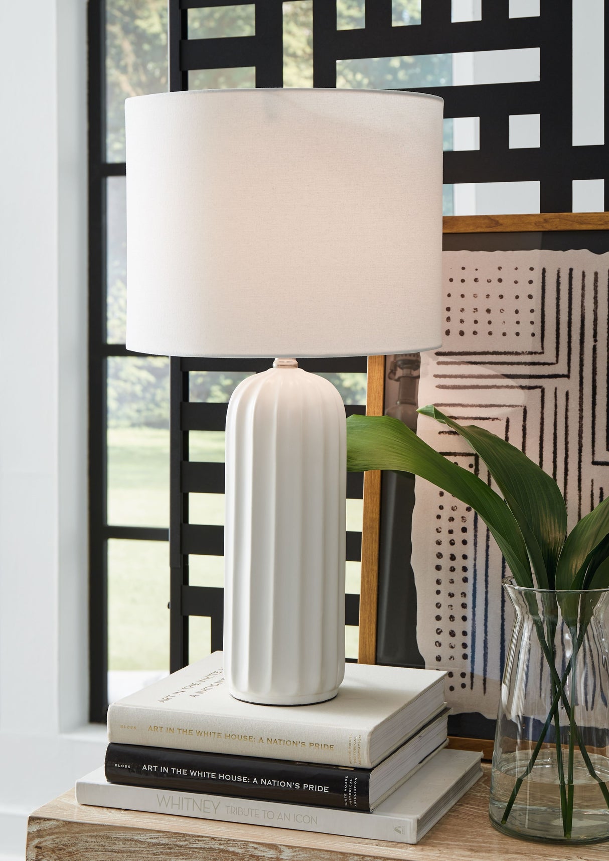 Clarkland - White - Ceramic Table Lamp (Set of 2) by Signature Design by Ashley® | Bel Furniture