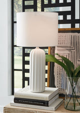 Clarkland - White - Ceramic Table Lamp (Set of 2) by Signature Design by Ashley® | Bel Furniture