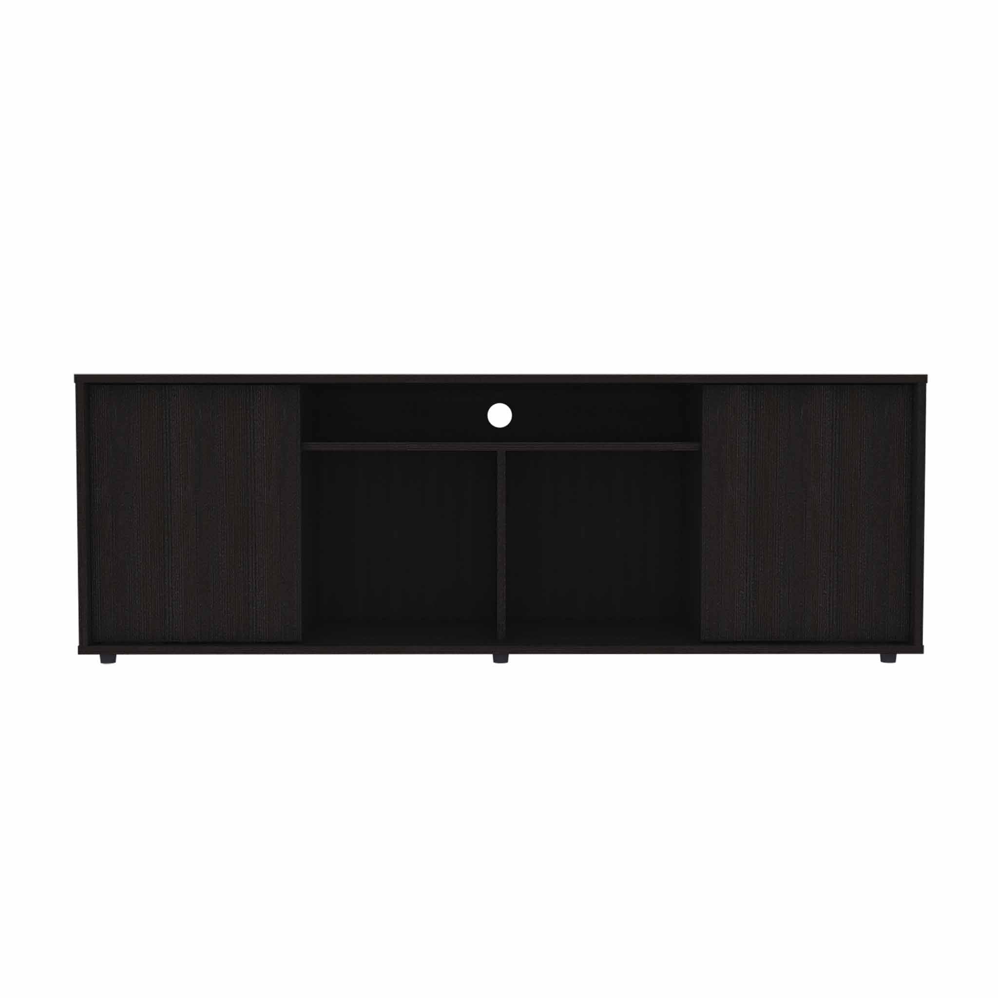 Tv Stand Media Center With Two Cabinets - Black