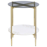 Jonelle - Round Glass Top Table by CoasterEveryday | Bel Furniture